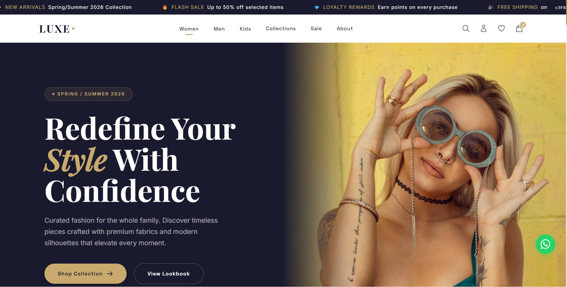 LUXE THREADS e-commerce web development project by Qorvia Technologies